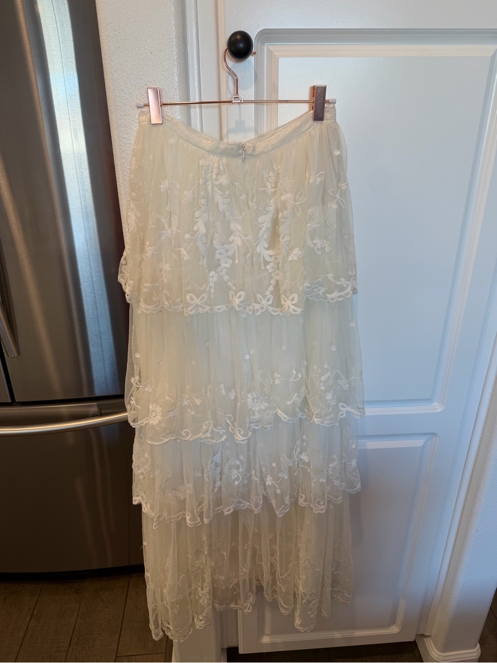 LoveShackFancy Ivory Tiered Lace Maxi Skirt - Picture 2 of 5